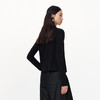 NEELLY纳俪商场同款秋季新款显瘦通勤简约黑色两件套针织衫上衣女N24081A01070 商品缩略图1