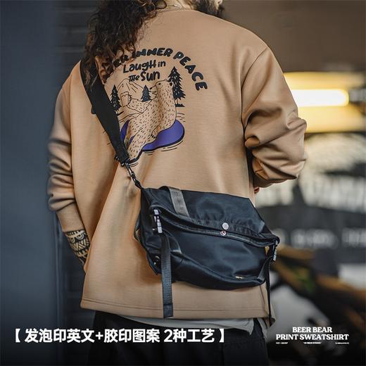 马登工装 美式休闲空气层3D字母印花卫衣圆领宽松卡通插画长袖T恤男秋 商品图4