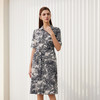 【水墨印花真丝连衣裙】24年春夏新品女士100%桑蚕丝系带收腰衬衫款裙子 商品缩略图1