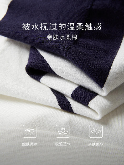 【专属特价】熙世界双拉链海军领针织开衫秋装新款洋气减龄显瘦条纹毛衫外套 商品图2