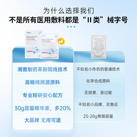 热卖！拯救敏感肌！【超值3盒装】湘雅  医用透明质酸敷料（修复面膜5片装*3盒） 二类医疗器械 爆痘／屏障受损／干痒红敏 定海神针！ 商品图8