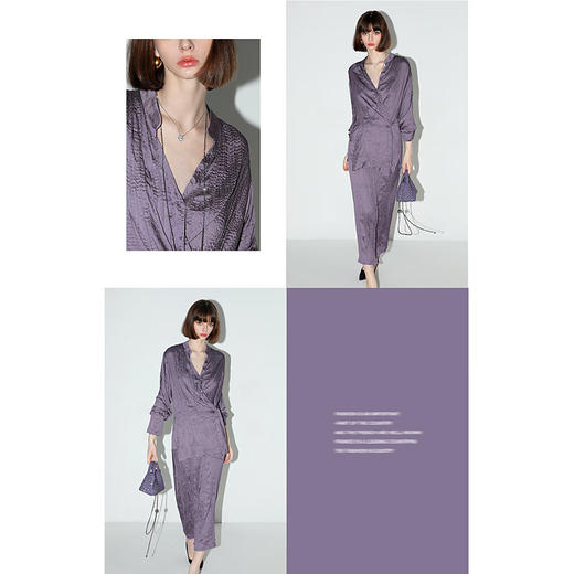 COCOBELLA重工压褶缎面立领衬衫设计感两穿气质通勤衬衣SR0045 商品图3