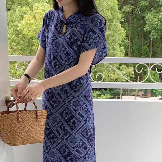 新中式棉绸旗袍裙 ，轻薄凉爽，出再多汗都不沾身，90-150斤都能穿【G】 商品图2