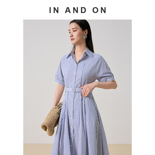 54567 INADNON 南法假日 色织条纹两穿式连衣裙 商品图3