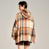 谜底格子外套女2024秋季新品复古风连帽宽松中长款风衣243ME1122 商品缩略图2