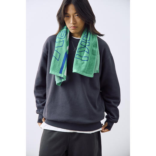 吃茶去chichaqu2024宽松复古华夫格刺绣圆领卫衣休闲运动百搭 商品图2