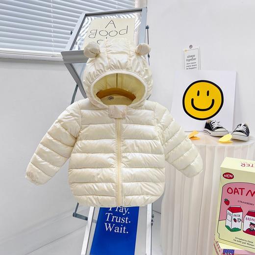 【防风面料/充棉饱满/温暖舒适，秋冬男女童防寒羽绒外套】小沐童儿童小熊款 男童女童宝宝棉衣 新款轻薄棉服 小童棉袄卡通外套-QQ 商品图8