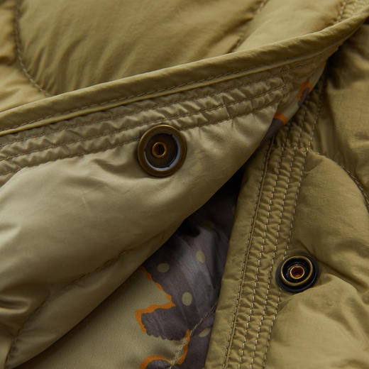 谜底两面穿羽绒服女2024秋款复古风花色连帽中长款鸭绒243MY1081 商品图3