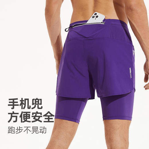 【上新】科里芙假两件运动健身全腰围口袋裤男士春夏宽松短裤 商品图1