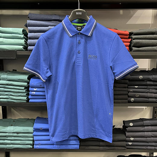 HUGO BOSS/胡戈波士 男士夏季绿标撞色速干刺绣标运动短袖POLO衫 商品图2