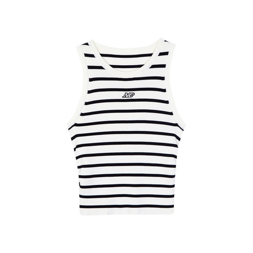 NEELLY纳俪商场同款早秋新款无袖毛针织衫女套头背心条纹内搭上衣N24072A01028 商品图3