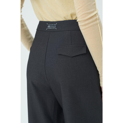 HeyDress灰色休闲裤女秋季复古高腰宽松阔腿裤百搭通勤西装裤子 商品图1