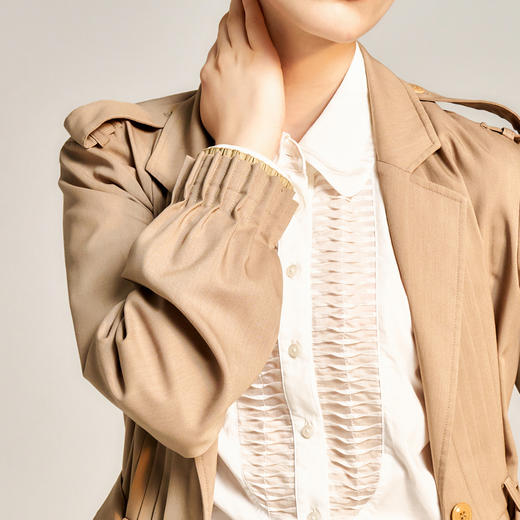 谜底长风衣女士2024秋新品通勤风优雅知性宽松垂感外套243ME1169 商品图3