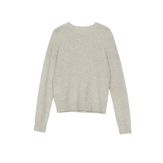 谜底套头针织衫长袖女2024秋新品极简风圆领羊毛衫毛衣243MZ1294 商品图4