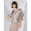 COCOBELLA手工扎染渐变镂空提花短袖针织衫秋捏褶上衣TS7020 商品缩略图2