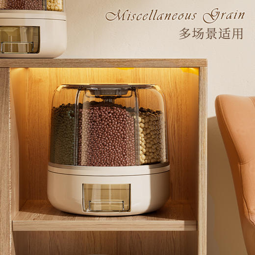 米桶家用可旋转五谷杂粮密封防虫防潮储米箱缸多格分装大米储物罐 商品图1