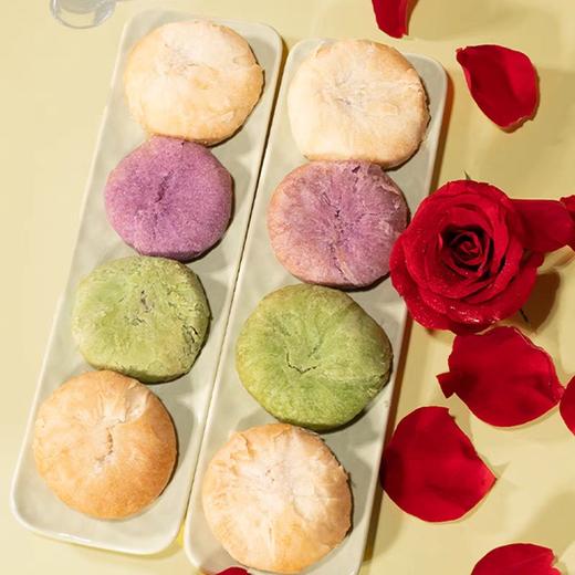 友味玫瑰鲜花饼200g抹茶味紫薯饼茉莉花饼夹心酥糕点下午茶点心 商品图3