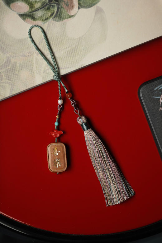 【青山特惠】老山檀嵌螺钿【喜乐】挂件 车挂 包挂 s26 商品图7