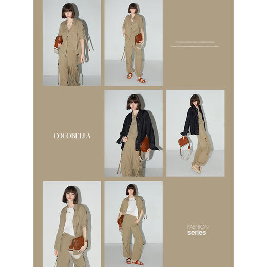 【限时特惠】COCOBELLA[100%莱赛尔]大口袋捏褶工装裤女束口休闲裤PA3030 商品图2
