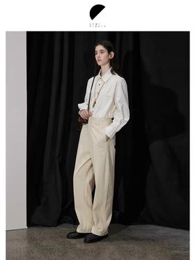 半圆/D24310343/无腰头简约直筒牛仔裤