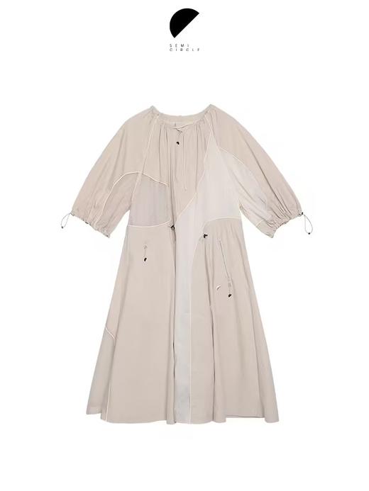 半圆/D24201323/不规则拼接抽绳连衣裙 商品图3