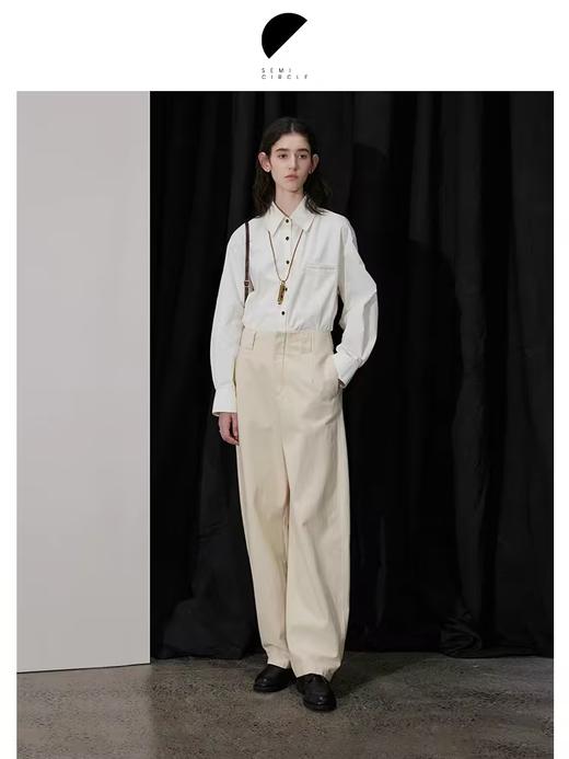 半圆/D24310343/无腰头简约直筒牛仔裤 商品图1