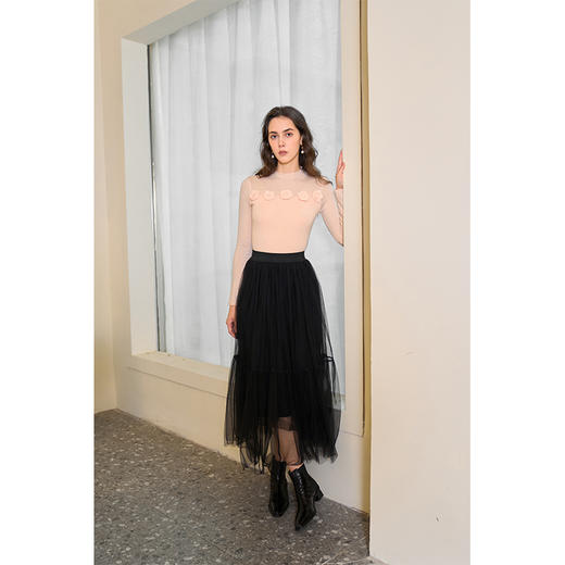 Heydress网纱半身裙女春秋浪漫度假轻盈飘逸层次感宽松A字裙子 商品图3