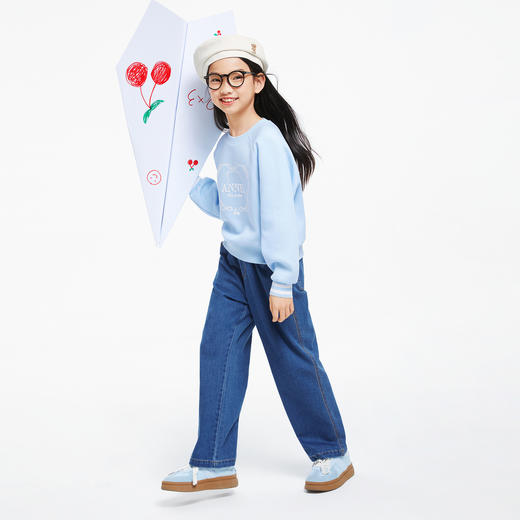 女童弹力莱卡牛仔直筒单裤新款安奈儿童装实体店同款AG436615 商品图3