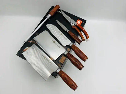 原价400+ 德国双立人（ZWILLING）红桃木七件套刀具 厨房高端刀具套装 商品图1