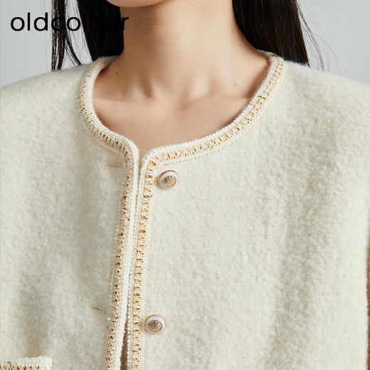 oldcolour秋季新款圆领轻熟甜美淑女小香风羊毛外套女P340405A1 商品图4