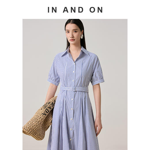 54567 INADNON 南法假日 色织条纹两穿式连衣裙 商品图4