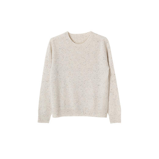 HeyDress绵羊毛花纱毛衣女秋冬宽松圆领针织衫慵懒优雅套头上衣 商品图4