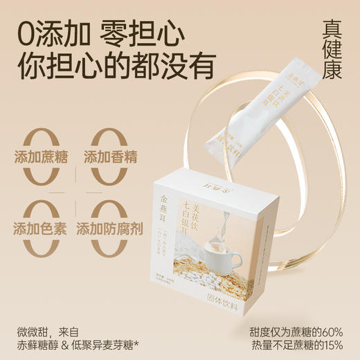 金燕耳【七白银耳美茯饮】银耳杏仁七白饮  以白养白 7白含量≥33% 0添加蔗糖 冲泡即食 24g*10袋/盒 早餐代餐粉 商品图1