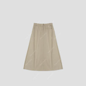 ROMI STUDIO“法式优雅” 气质纯色高腰松紧过膝长款半裙Q3349