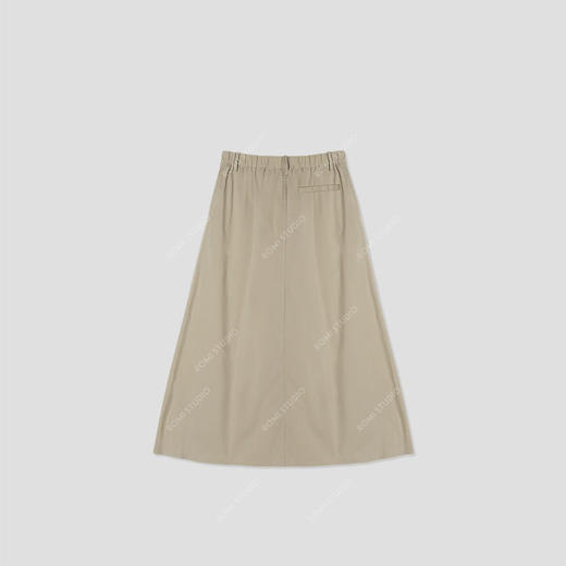 ROMI STUDIO“法式优雅” 气质纯色高腰松紧过膝长款半裙Q3349 商品图0