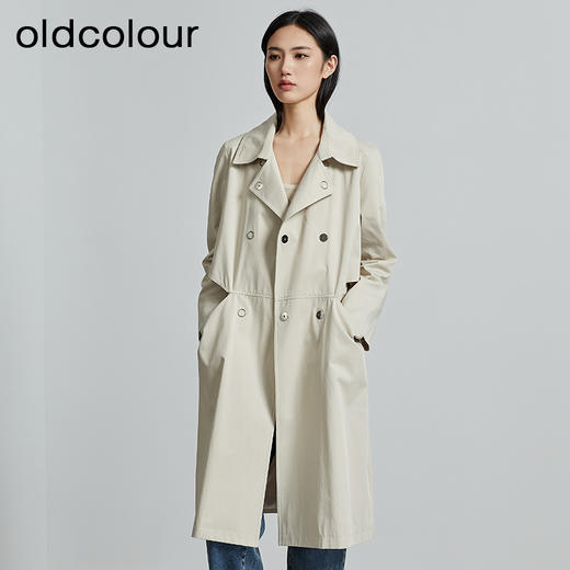 oldcolour秋季新款高级流行气质宽松长款百搭风衣外套女P340404A1 商品图0