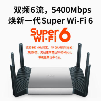 普联（TP-LINK）飞流5480 WiFi6游戏路由 AX5400双频千兆无线路由器 Mesh组网易展Turbo版 2.5G自定义端口 XDR5480 商品图2