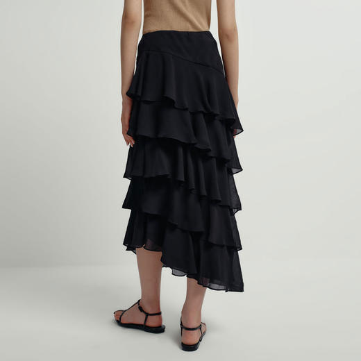 ROMI STUDIO“Vintage”系列气质垂坠感A字荷叶边松紧长款半裙Q3222 商品图4