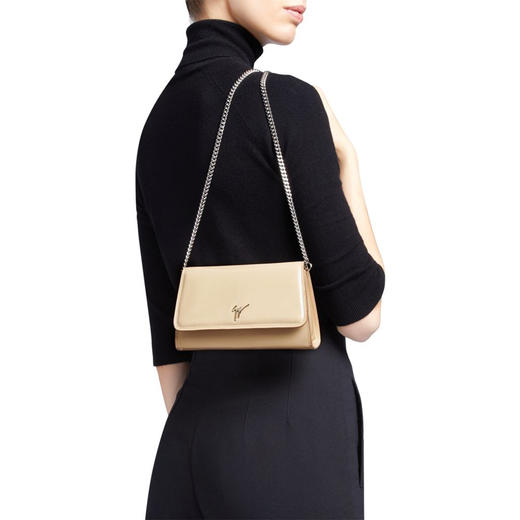 Giuseppe Zanotti 女士金属签名徽标单肩包 浅褐色 EB40007003 商品图3