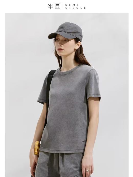 半圆/D24201073/小众短袖简约宽松t恤 商品图1