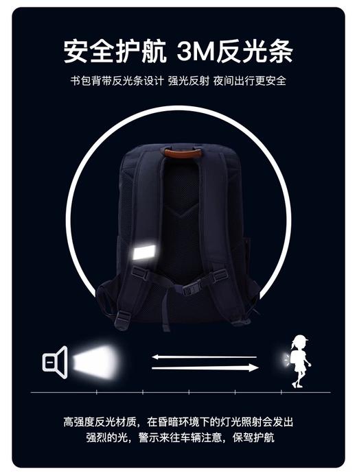 开学装备eland kids衣恋童装书包小学生男女童4-6年级防波水反光超轻书包 商品图2