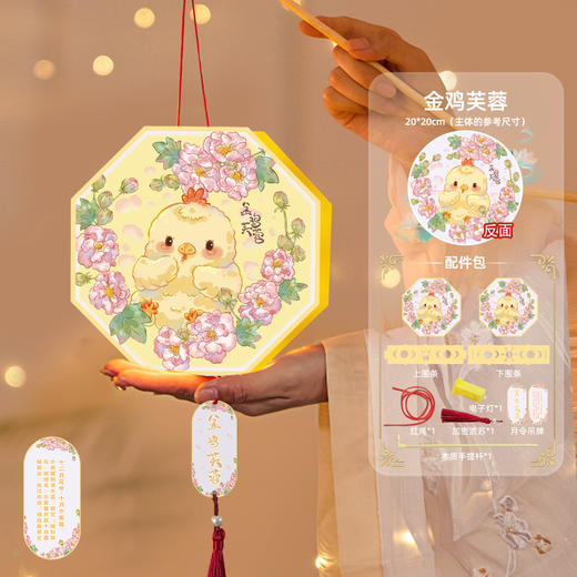 【中秋灯笼手工diy材料包】十二月令生肖龙年花灯 儿童幼儿园挂饰 卡通生肖图案  商品图14