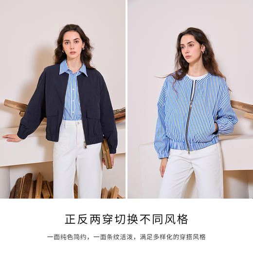 【周四精选福利】Heydress双面穿夹克女秋季户外休闲圆领宽松运动时尚短款外套上衣 商品图3