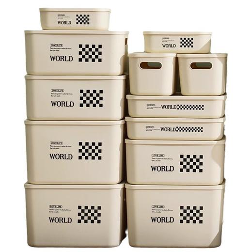 家用长方形带盖收纳箱客厅桌面收纳盒零食杂物塑料整理筐储物盒 商品图4