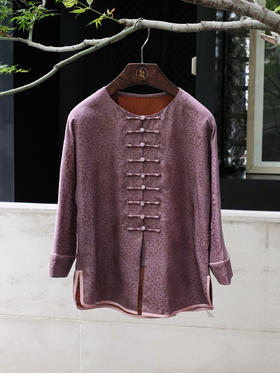 盛唐婧 |真丝花罗梅花彩蝶重工盘扣上衣