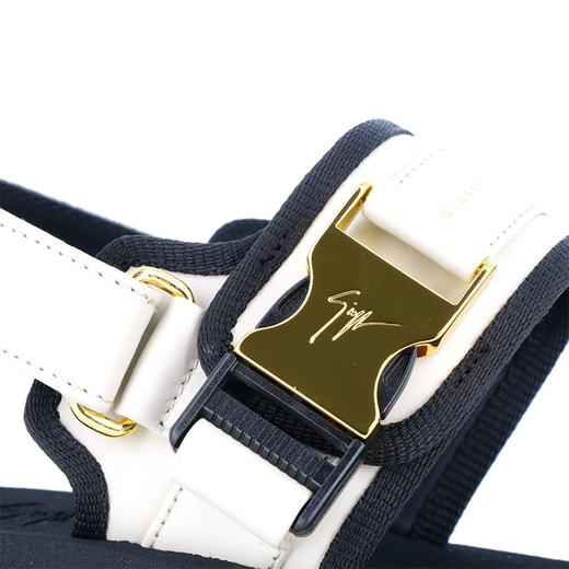 Giuseppe Zanotti 女士签名徽标平跟凉鞋 白色 E400065A002 商品图2