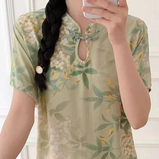 新中式棉绸旗袍裙 ，轻薄凉爽，出再多汗都不沾身，90-150斤都能穿【G】 商品图7