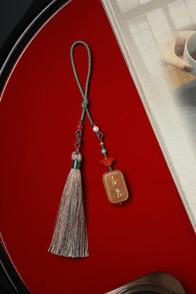 【青山特惠】老山檀嵌螺钿【喜乐】挂件 车挂 包挂 s26