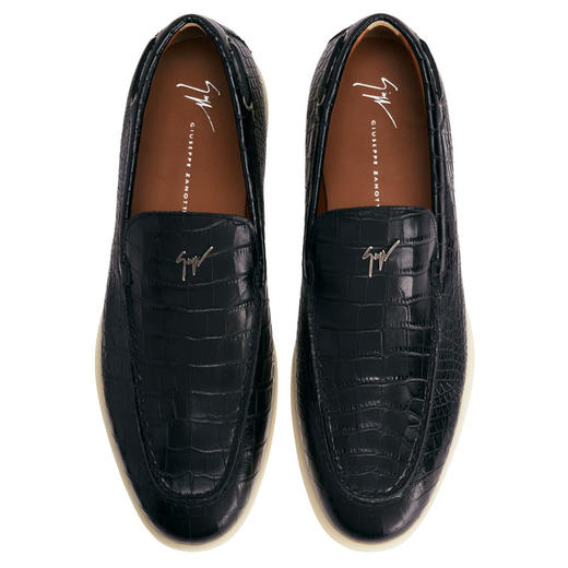 Giuseppe Zanotti 男士金属签名徽标乐福鞋 黑色 EU40040001 商品图3