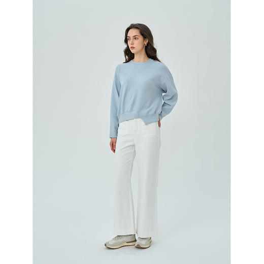 HeyDress不规则拼接卫衣女秋季宽松休闲套头上衣圆领长袖运动衫 商品图2